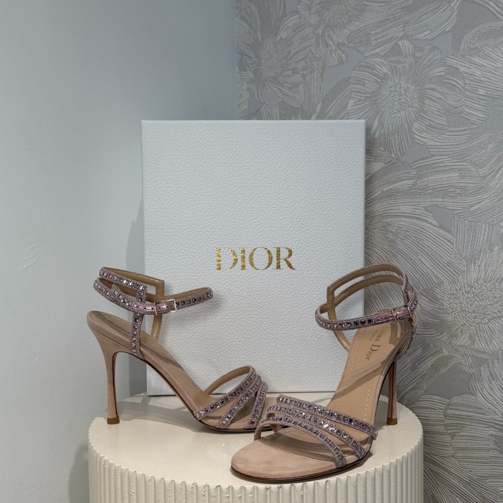 Brand New in Box DIOR Gem Heeled Sandals in Nude - Picture 4 of 9